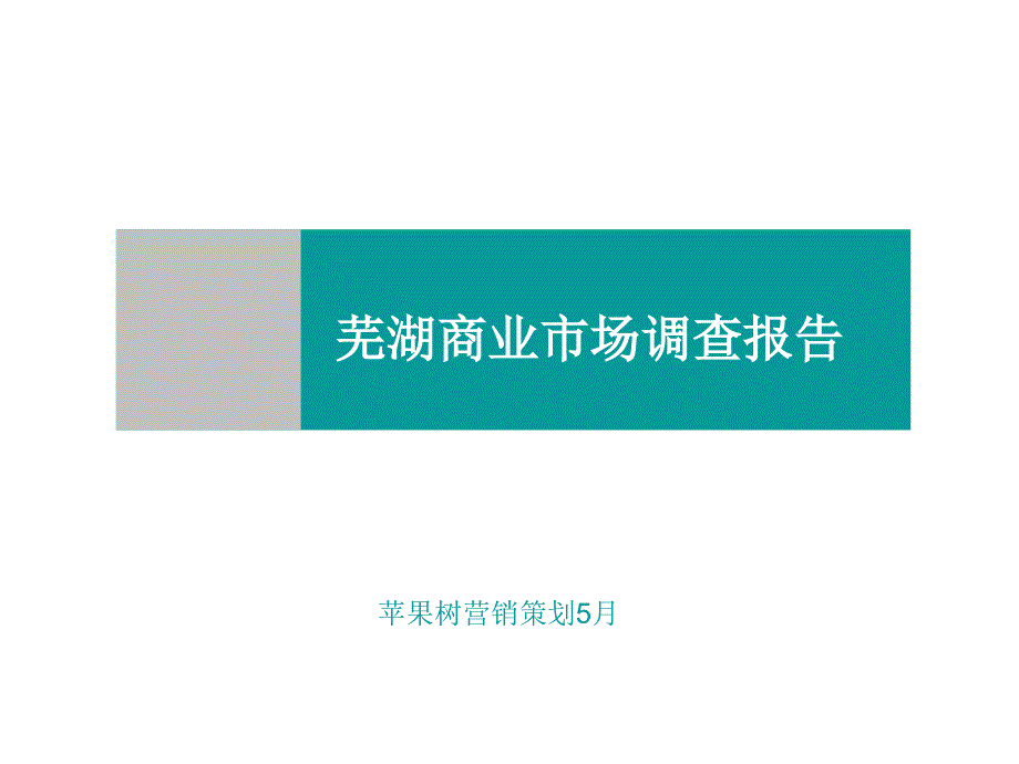 芜湖商业地产市场调查报告_第1页