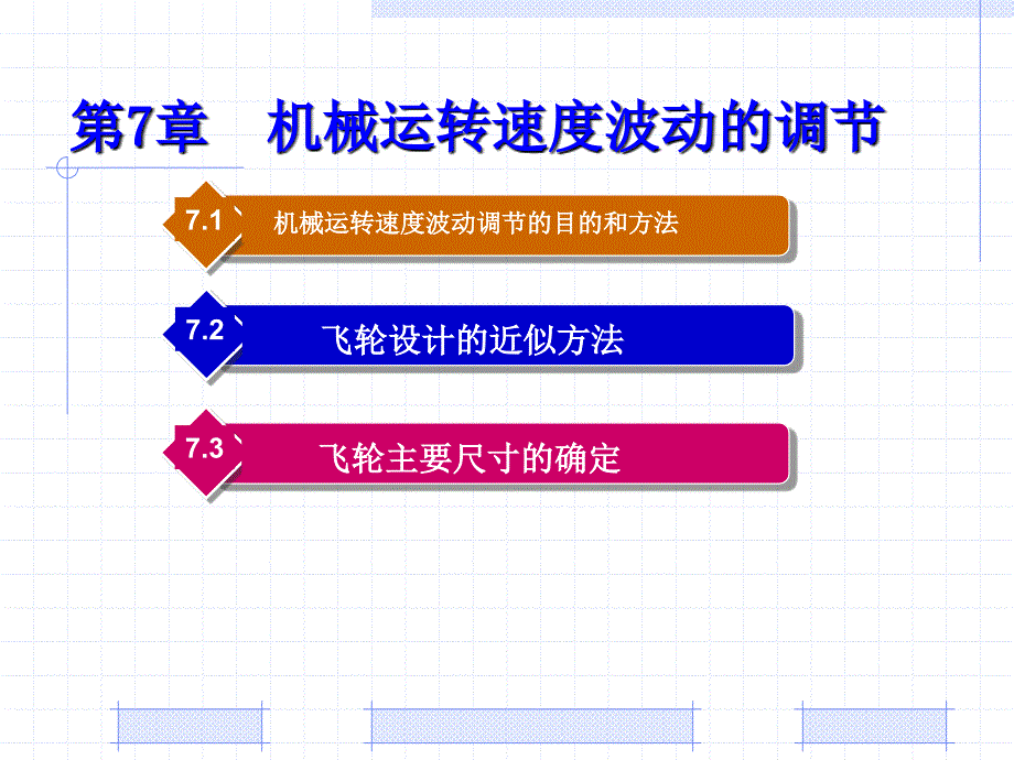 机械设计基础PPT教程第7章 机械运转速度波动的调节_第1页