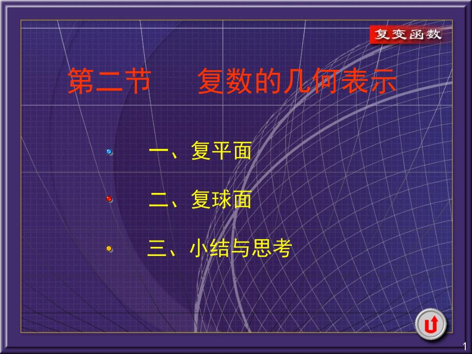 西安交大复变函数课件1-2复数的几何表示_第1页