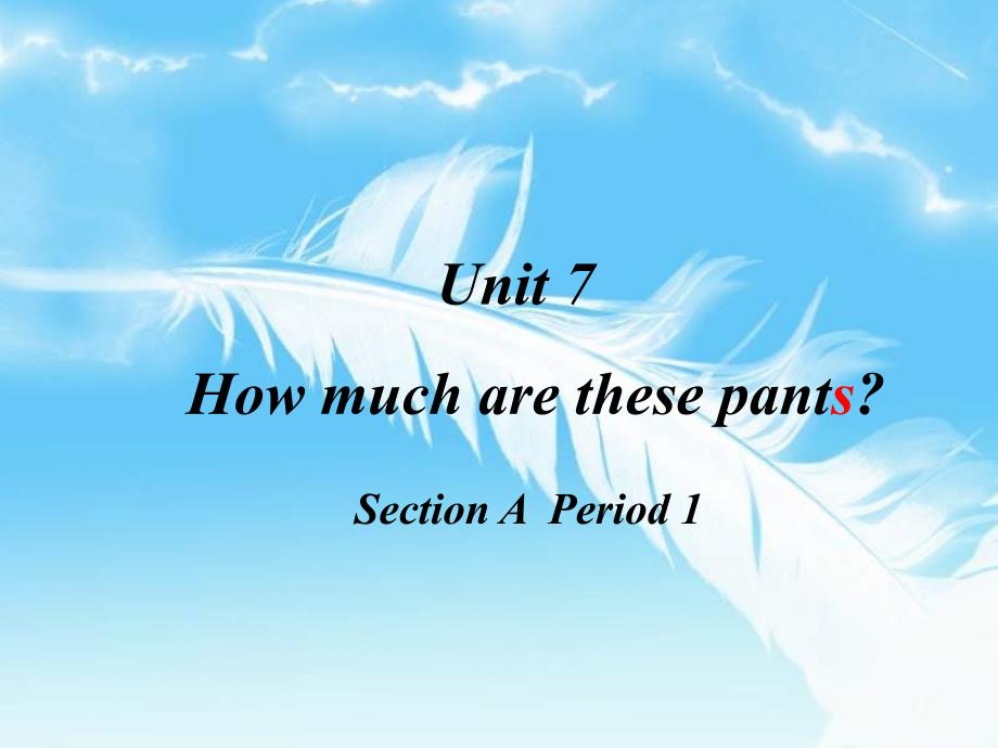 七年级英语上册Unit7Howmucharethesepants课件_第1页