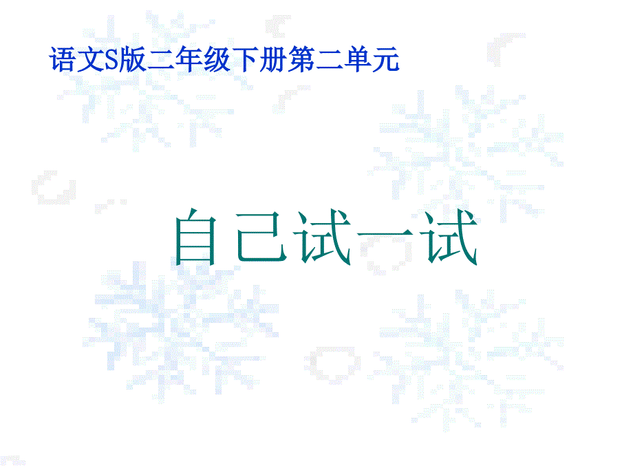 《自己试一试》课件（语文S版二年级下册课件）_第1页