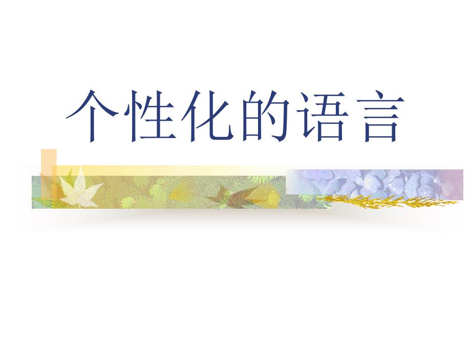 个性化的语言_第1页