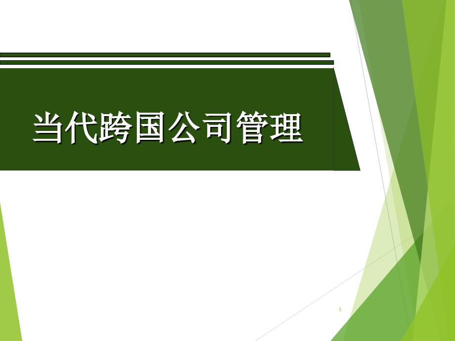 跨国公司经营管理第三章1_第1页