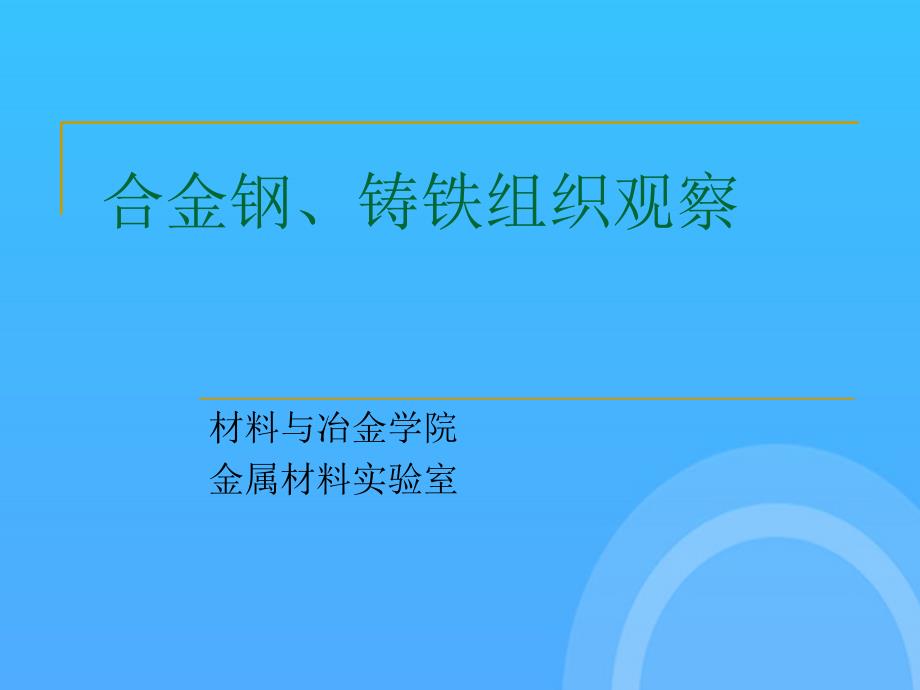 合金钢铸铁组织观察优秀PPT_第1页