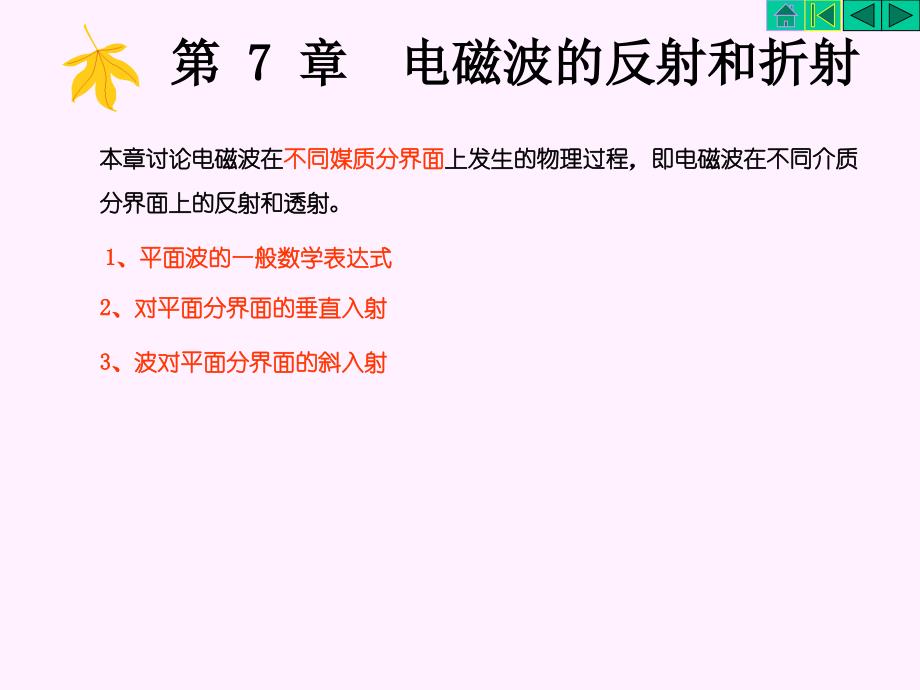 电磁场与电磁波(分界面上的反射与透射)课件_第1页