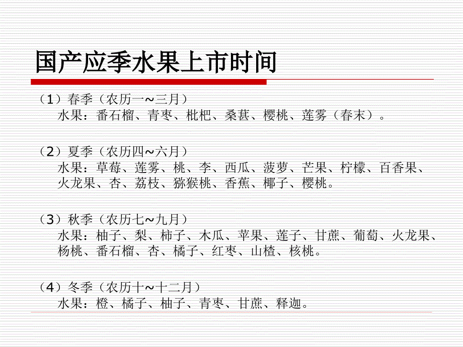 国产水果成熟上市时间表方案课件_第1页