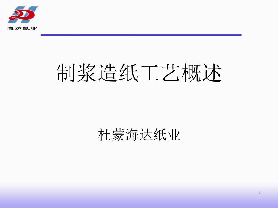 制浆造纸工艺概述(海达纸业)课件_第1页