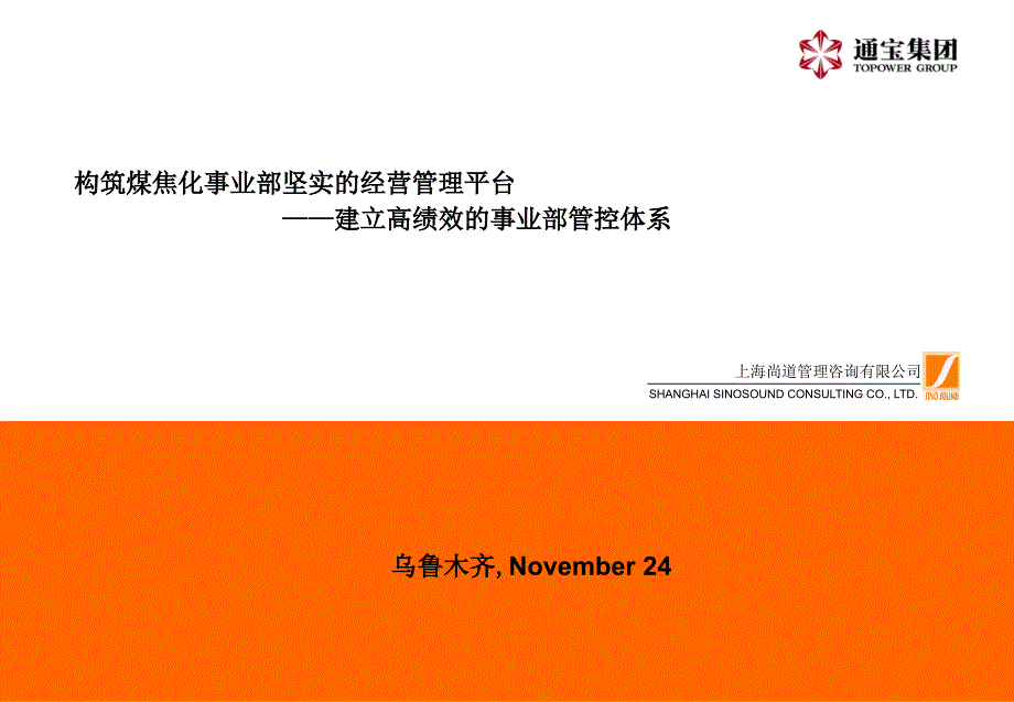 煤焦化事业部管控体系提升项目建议书课件_第1页