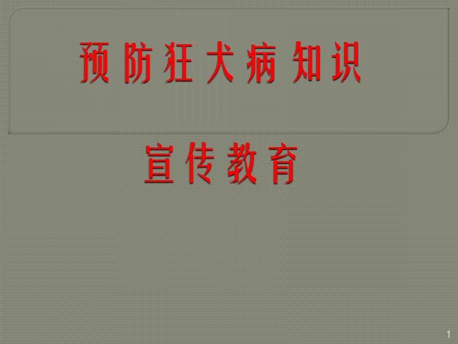 预防狂犬病知识宣传教育课件_第1页