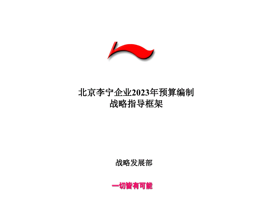 北京李宁公司预算编制战略指导框架_第1页