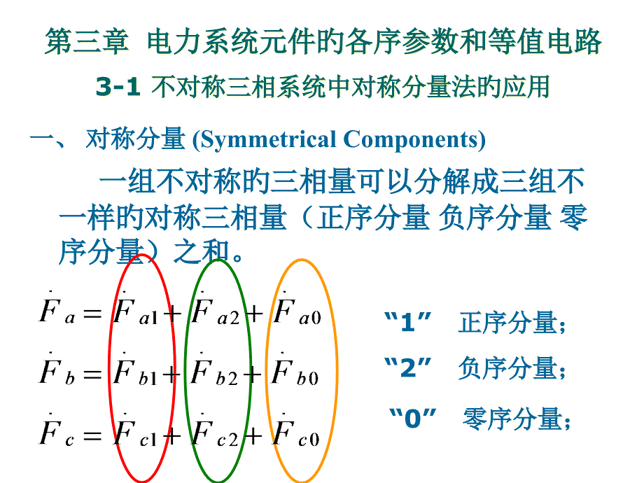 电力系统元件的各序参数和等值电路_第1页