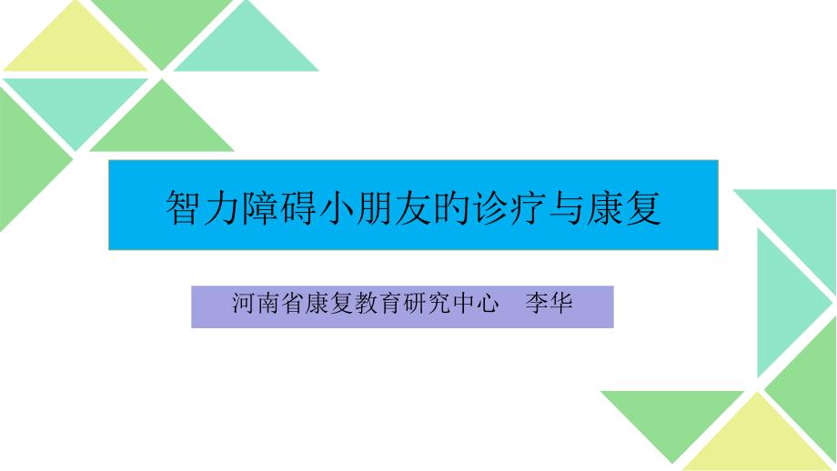 智力障碍儿童的诊断与康复_第1页