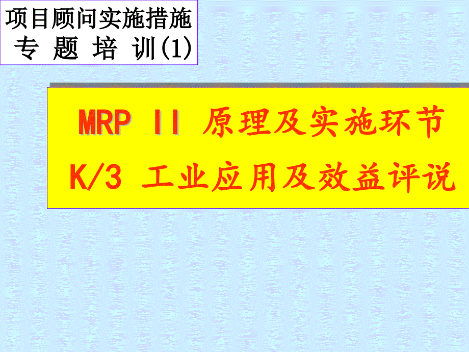 医疗行业MRP原理及实施方案概述_第1页