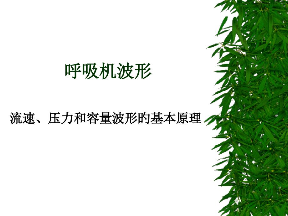 呼吸机波形专业知识培训_第1页