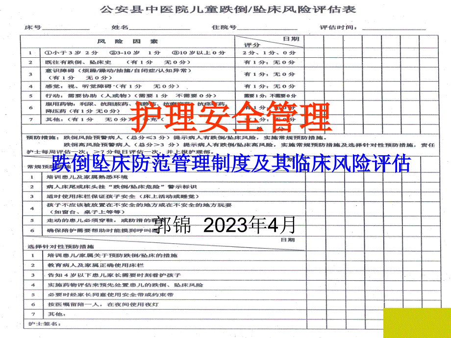 跌倒坠床的原因分析_第1页