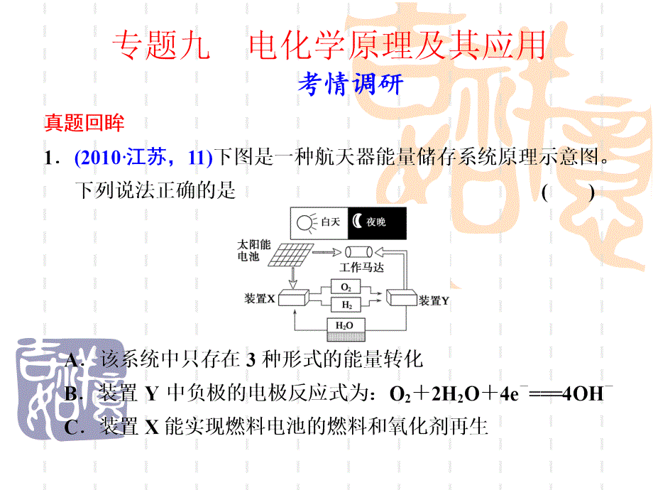 高考化学二轮复习电化学原理及其应用_第1页