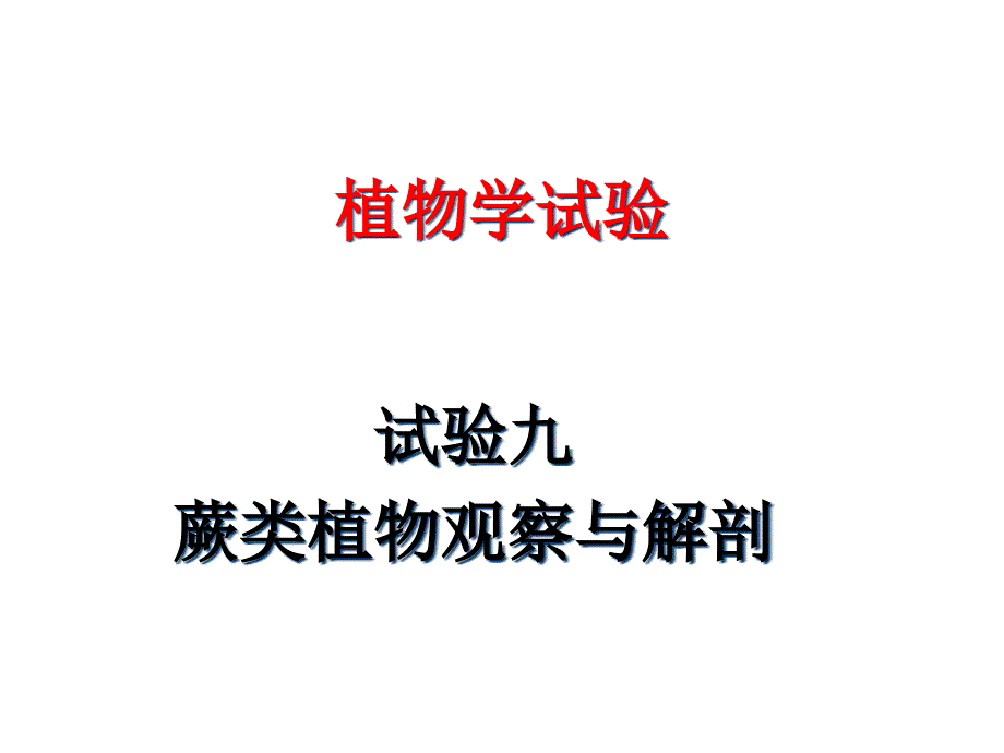 實(shí)驗(yàn)九蕨類植物觀察和解剖_第1頁