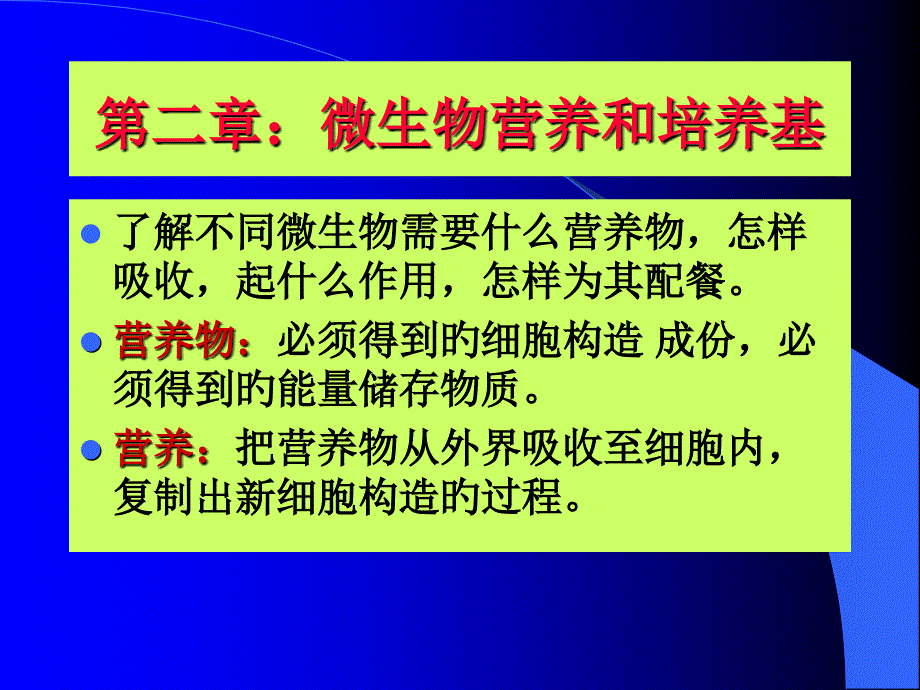 微生物学章微生物营养和培养基_第1页