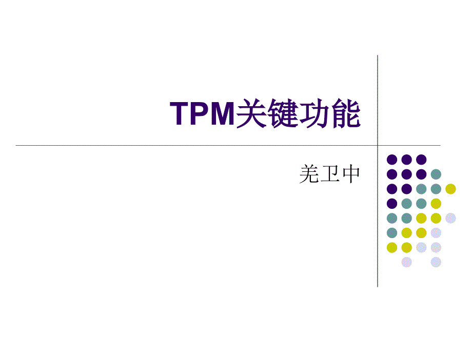 TPM核心功能专题知识专家讲座_第1页