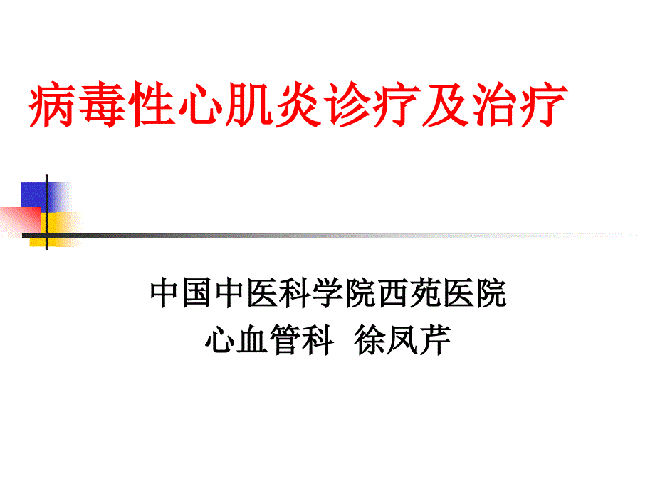 病毒性心肌炎诊疗和治疗专家讲座_第1页