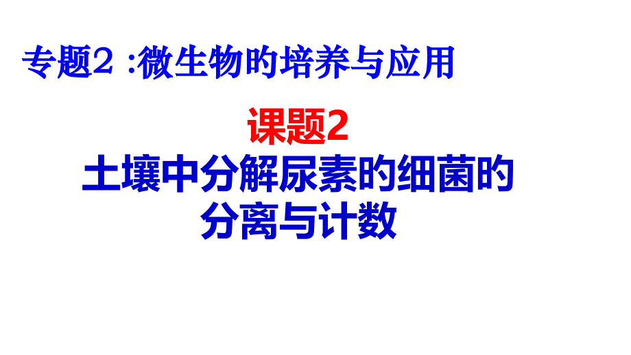 土壤中分解尿素的细菌的分离与计数公开课_第1页