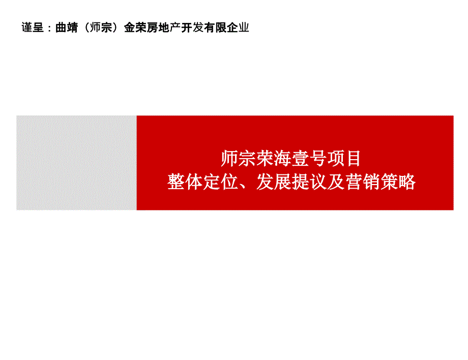 金荣地产师宗荣海壹号项目营销实施方案_第1页