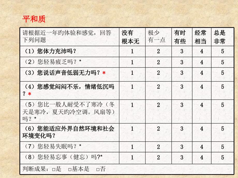 中医体质分类与判定表专家讲座_第1页