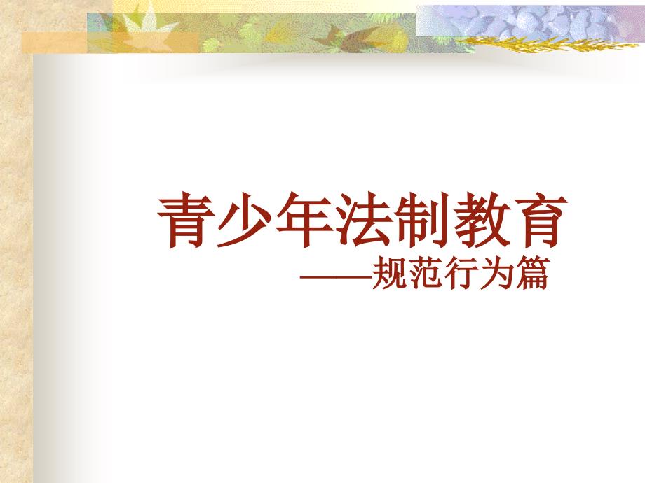 中学生法制教育（行为规范篇）PPT_第1页