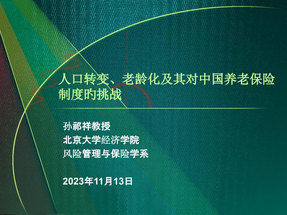 人口转变老龄化及其对中国养老保险制度的挑战_第1页