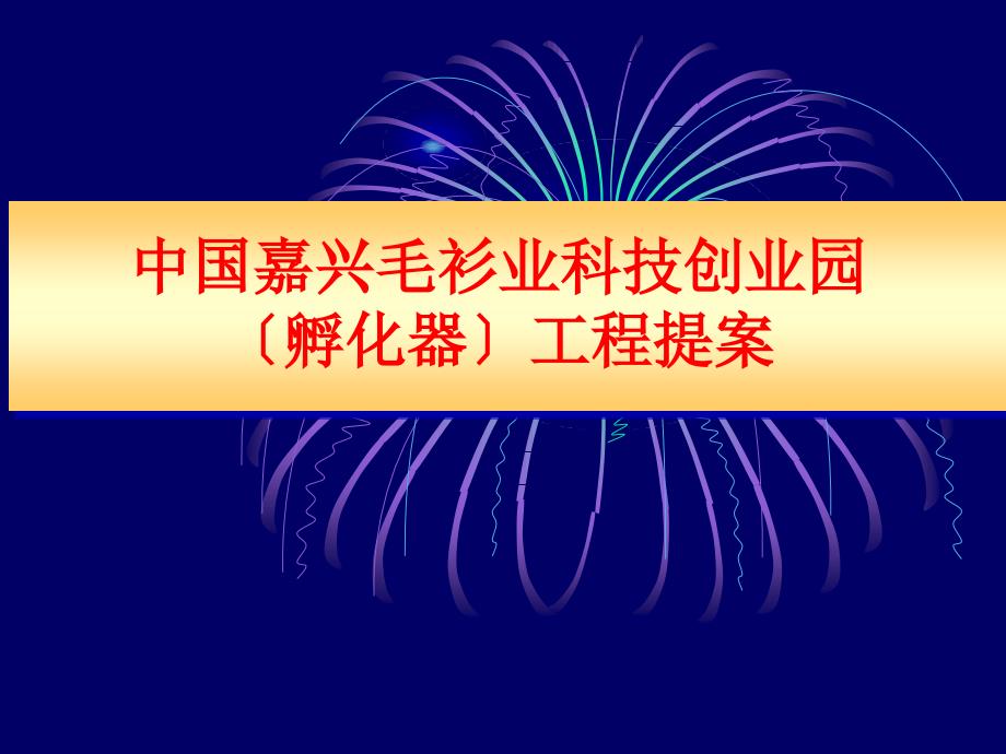 嘉興毛衫業(yè)科技創(chuàng)業(yè)園（孵化器）項(xiàng)目提案_第1頁