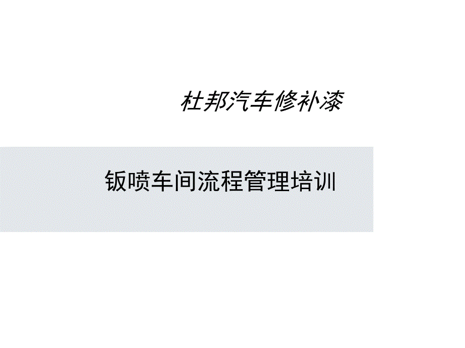 汽车经销商钣喷车间流程管理培训ppt_第1页