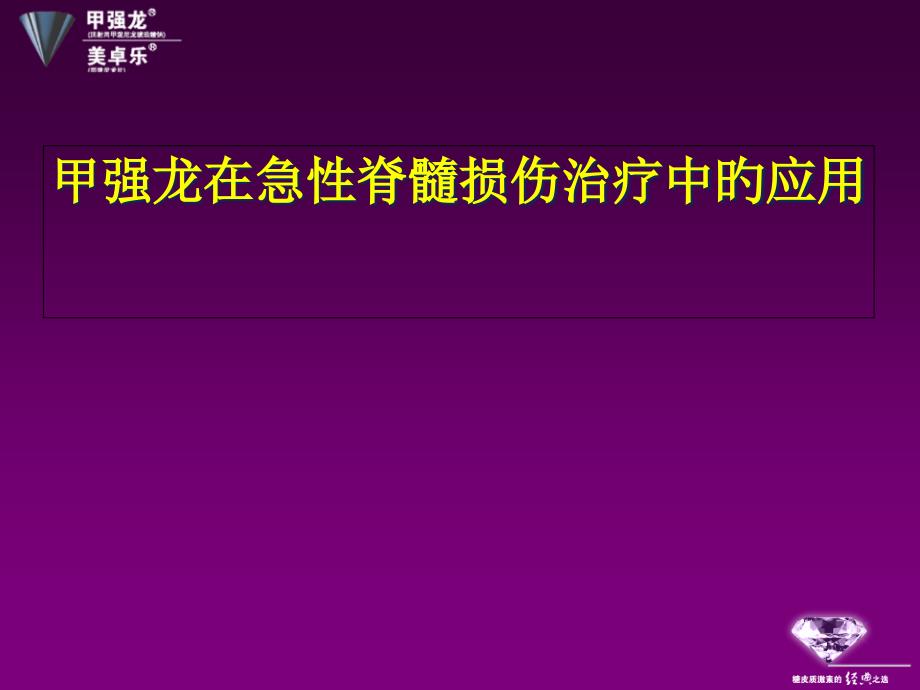 甲强龙在急性脊髓损伤治疗中的应用_第1页