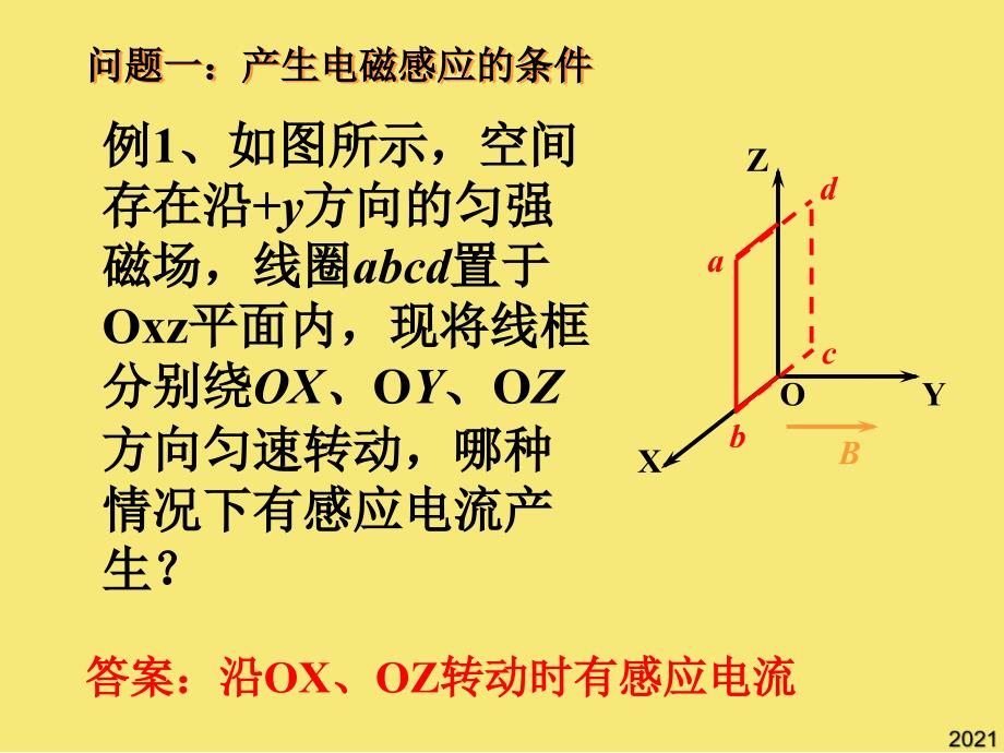 问题一产生电磁感应的条件PPT优秀资料_第1页