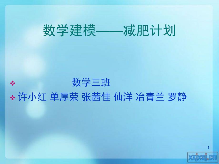 数学建模——减肥计划(修改版)_第1页