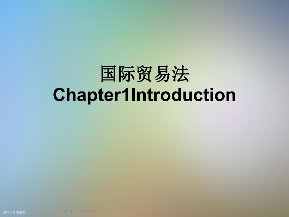 国际贸易法Chapter1Introduction_第1页