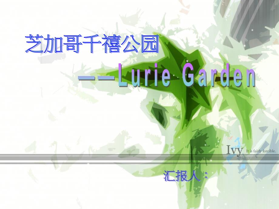 芝加哥千禧公园Luie Garden_第1页