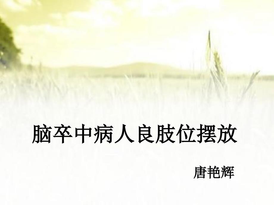 脑卒中康复病人良肢位摆放-PPT_第1页