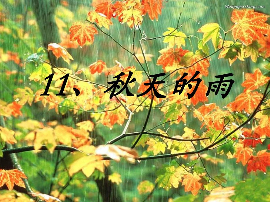 人教版三年级上册11《秋天的雨》第二课时教学课件[1]_第1页