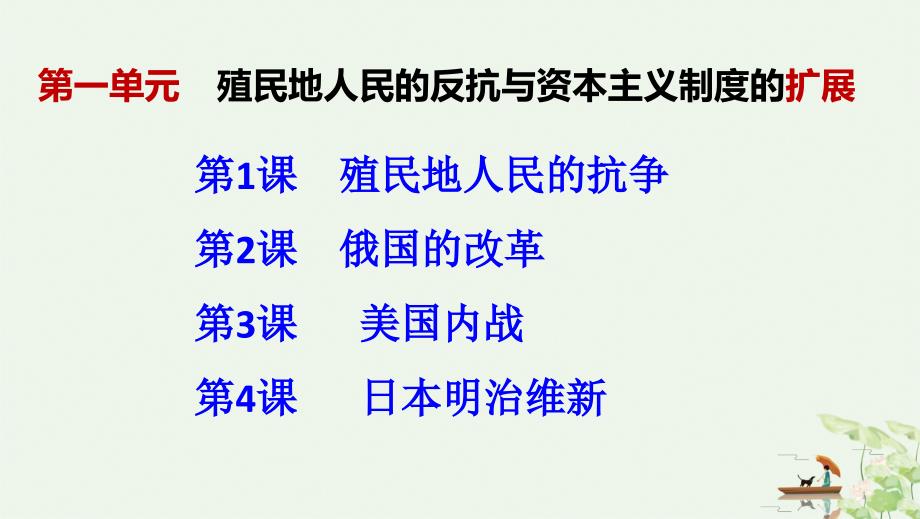 人教部编版九级下册殖民地人民的反抗与资本主义制度的扩展复习课件分析_第1页