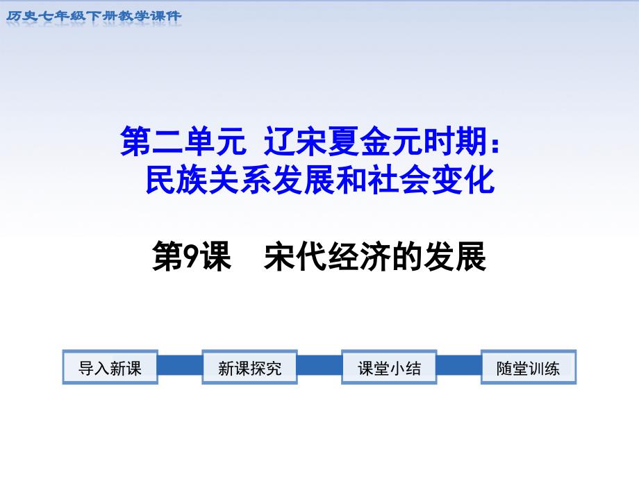 人教版-七年级历史-下册-课件-第二单元-辽宋夏金元时期：民族关系发展和社会变化---第9课-宋代经济的发展_第1页