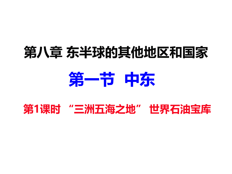 人教版初中地理《中东》完美课件1_第1页