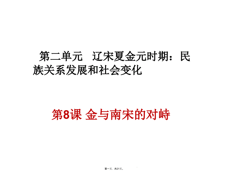 人教部编版七年级金与南宋的对峙优秀课件_第1页