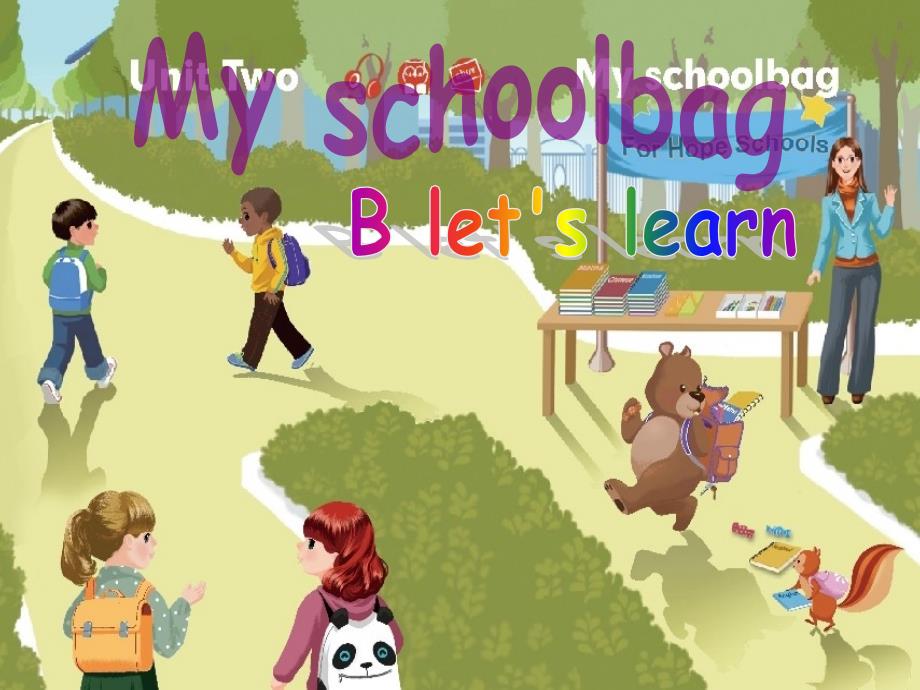 人教版PEP英语四年级上册Unit2-My-schoolbag-B-lets-learn课件等_第1页