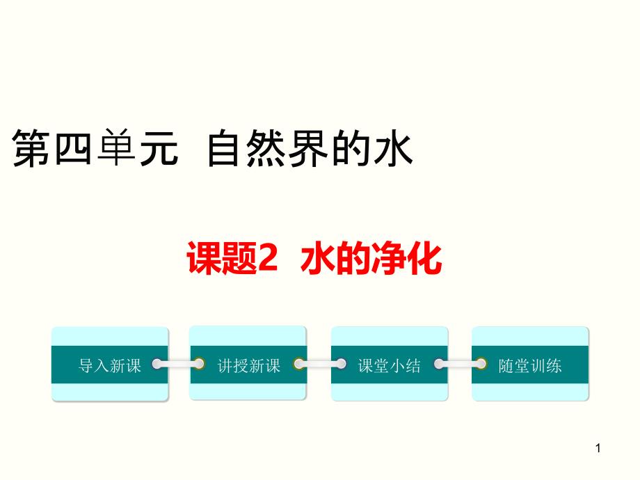 九年级化学课题2-水的净化优秀教学课件_第1页