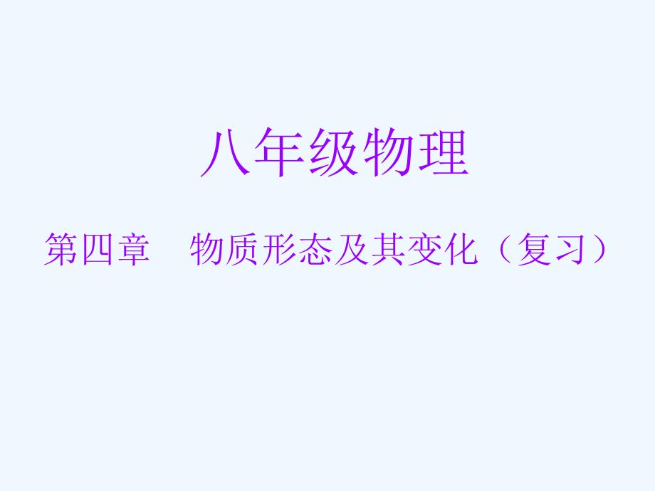 八年级物理上册 第四章物质形态及其变化复习课件 沪粤版_第1页