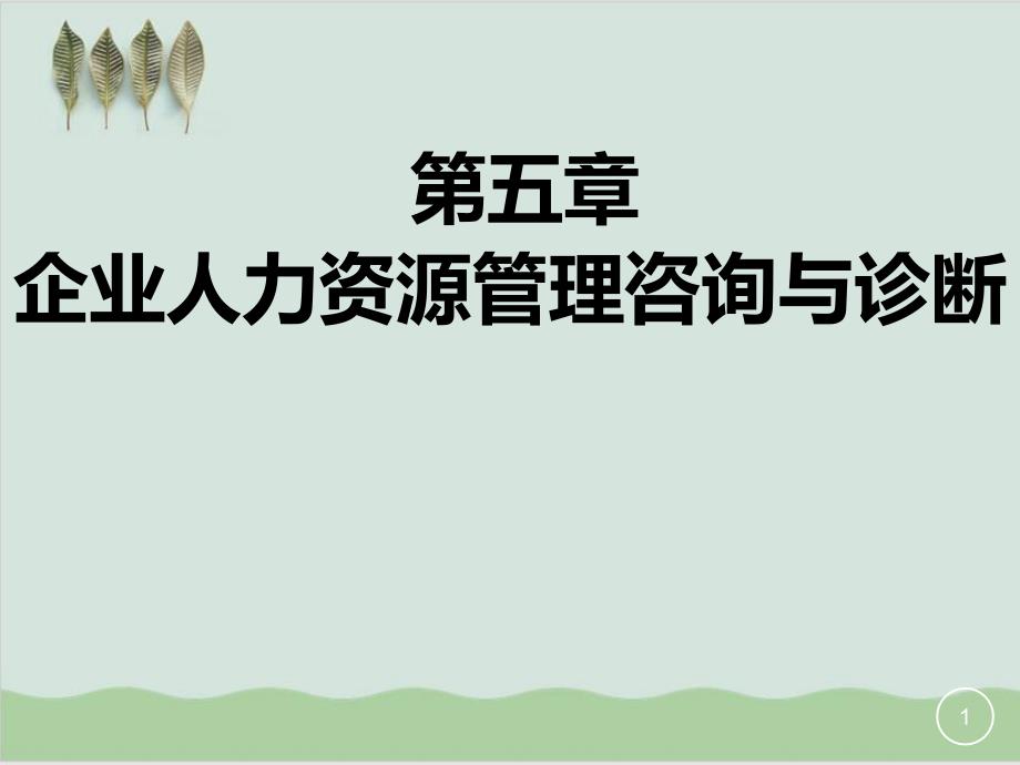 企业人力资源管理咨询与诊断概述课件_第1页