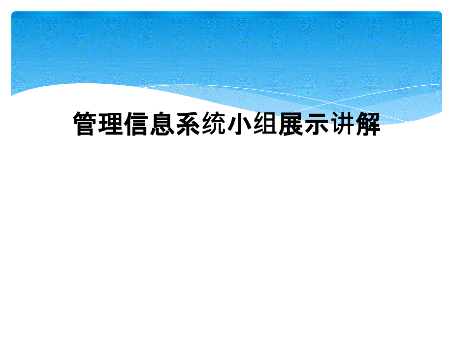 管理信息系统小组展示讲解课件_第1页