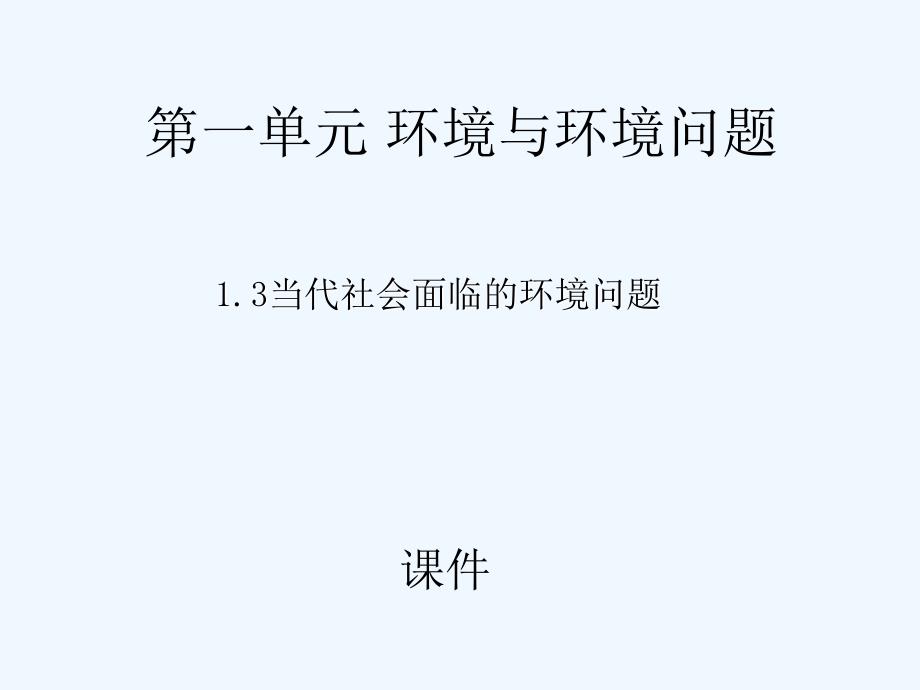 高中地理《当代面临的环境问题》课件2 鲁教版选修6_第1页