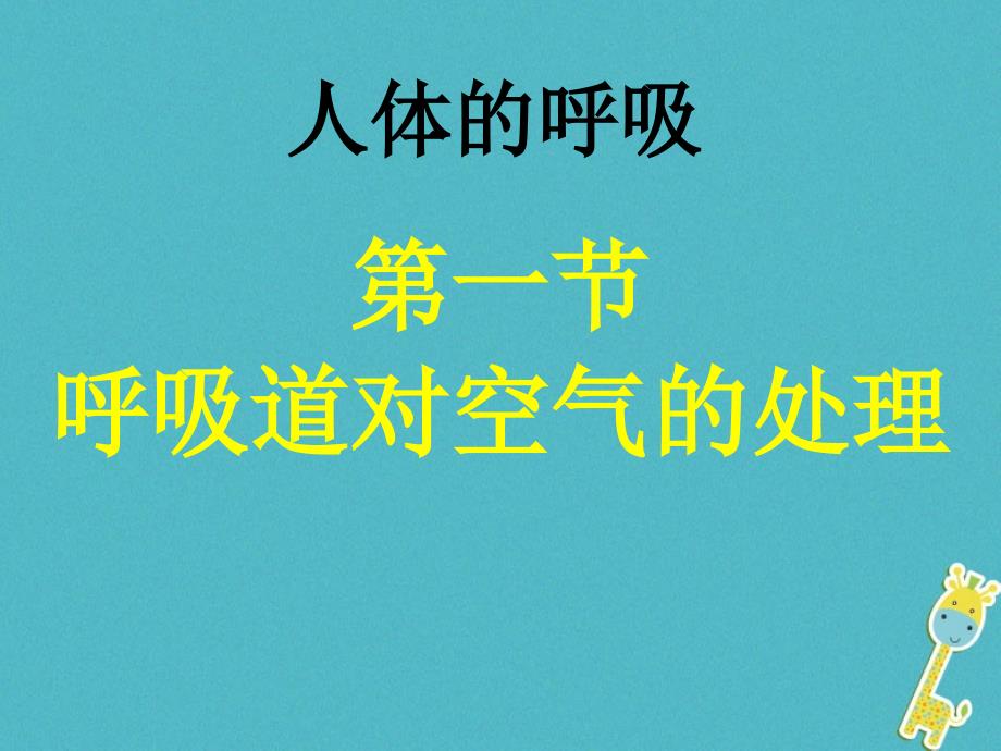 七年级生物下册第四单元第三章第一节呼吸道对空气的处理课件3新版新人教版_第1页