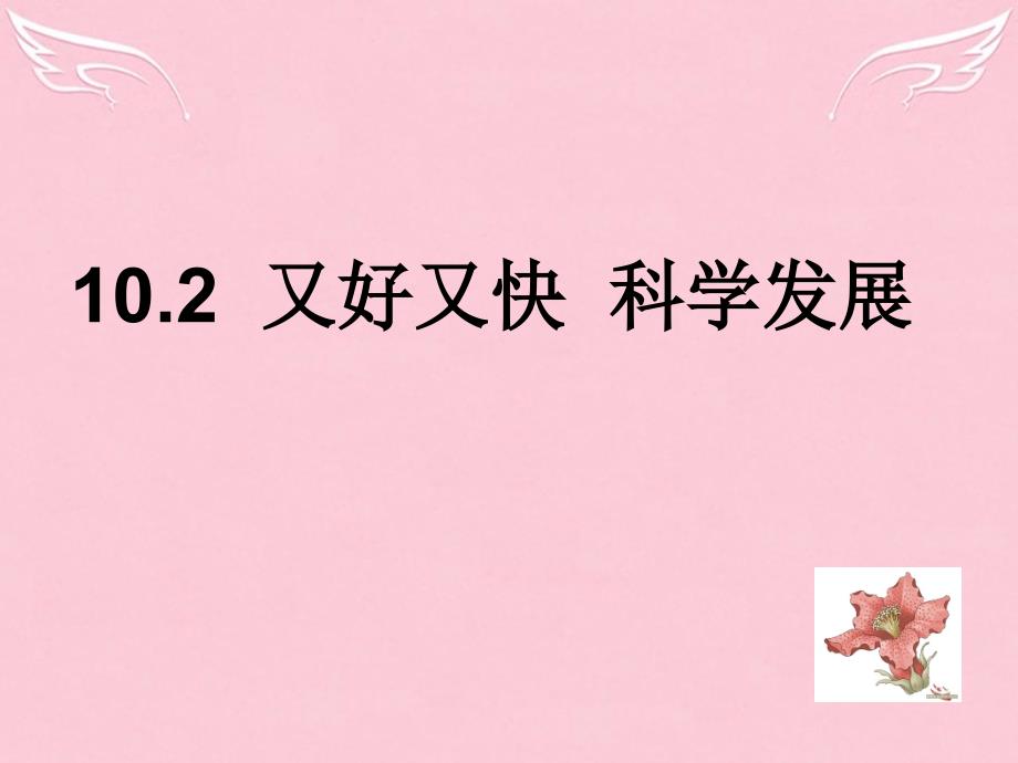 江苏省扬州市高中政治10.2《又好又快科学发展》课件新人教版必修1_第1页